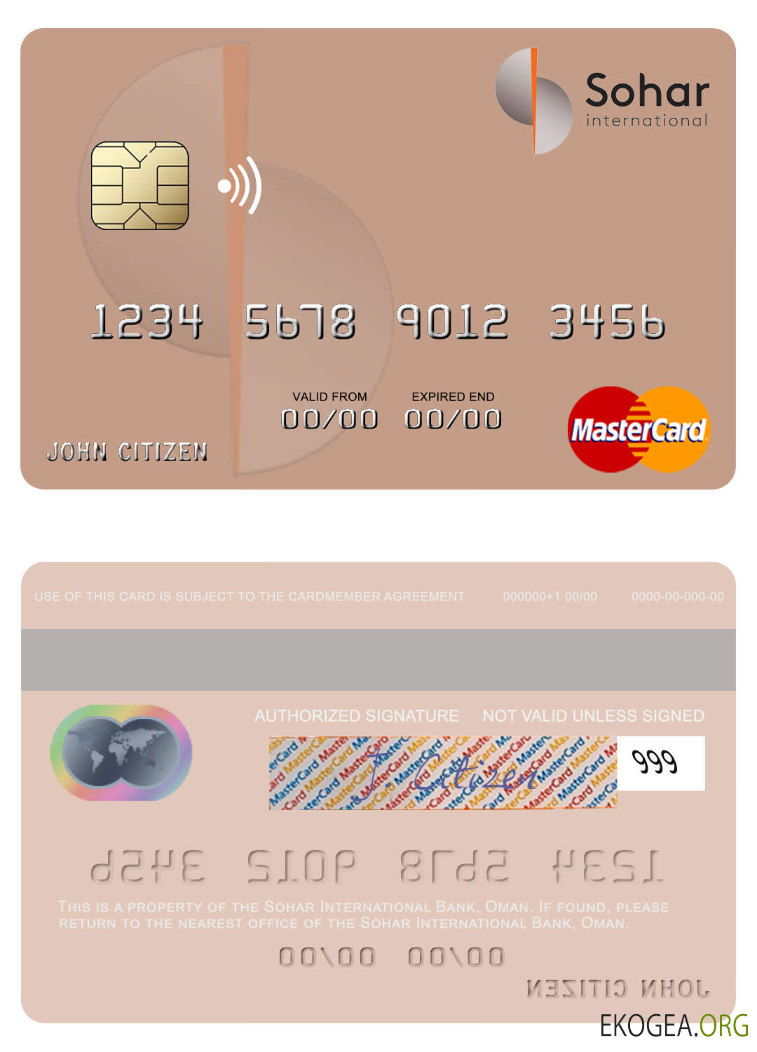 Carte Mastercard de la Banque Internationale d'Oman Sohar